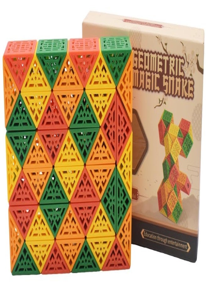 KITMEER Geometric Magic Snake Cube Twisty Puzzle Toys (48 Blocks), for Kids Age 6 Years & Up - Image 1